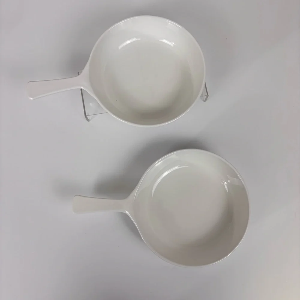 Vintage 2-Piece CorningWare Skillets Blue Cornflower Baking Dish White 6-1/2